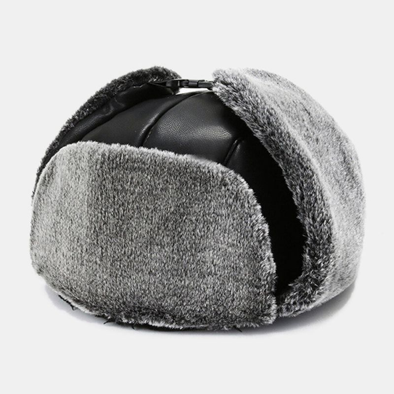 Unisexe Hiver Épaissir Chaud Trappeur Chapeau Amovible Masque Rideau Extérieur Coupe-vent Oreille Protection Russe Chapeau Ushanka Chapeau