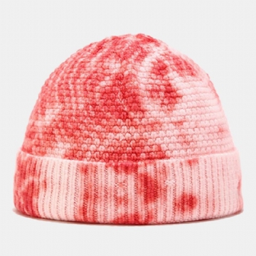 Unisexe Irrégulier Tie-dye Motif Bonnet Tricoté Rue Hip Hop Réglable Respirant Chaud Parasol Propriétaire Cap Bonnet Crâne Cap