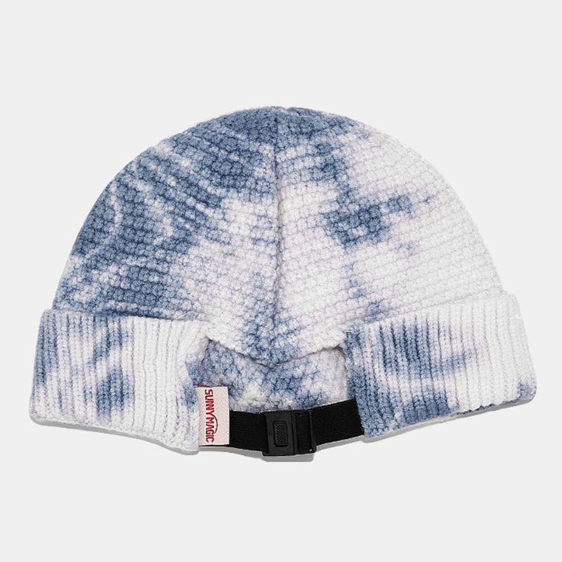 Unisexe Irrégulier Tie-dye Motif Bonnet Tricoté Rue Hip Hop Réglable Respirant Chaud Parasol Propriétaire Cap Bonnet Crâne Cap