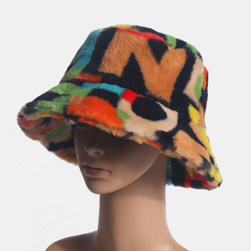 Unisexe Lapin Cheveux Contraste Couleur Numéro Impression Casual Mode Extérieure Visière Seau Chapeau