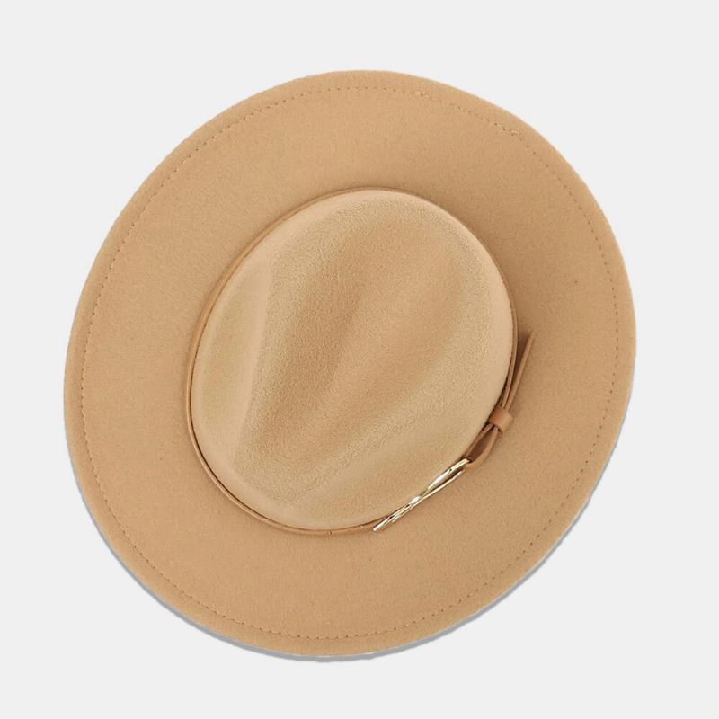 Unisexe À Large Bord Fer Anneau Ceinture Déco Chapeau Haut De Forme Extérieur Tout Match Pare-soleil Chapeau De Protection Solaire