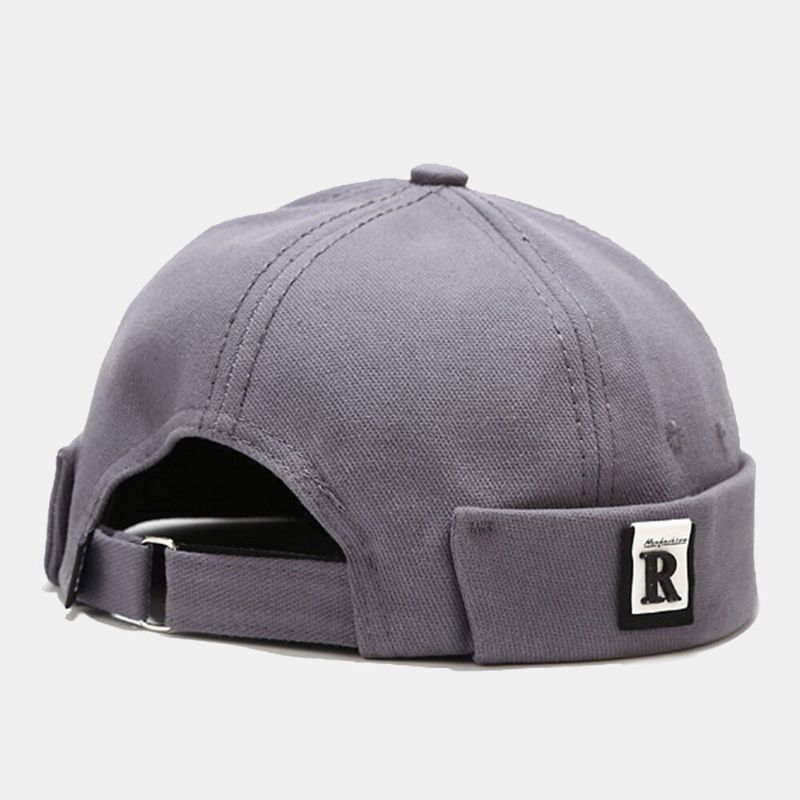 Unisexe À Large Bord Lettre Étiquette Patch Propriétaire Casquette Décontracté Parasol Pare-soleil Sans Bord Bonnet Crâne Casquette