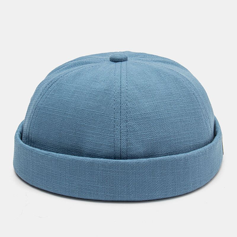 Unisexe Lettre Étiquette Patch Crâne Casquette Hip Hop Sauvage Réglable Sans Bord Bonnet Propriétaire Casquette