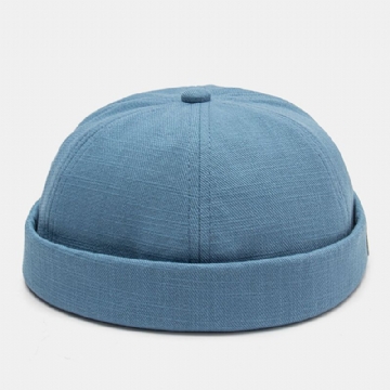 Unisexe Lettre Étiquette Patch Crâne Casquette Hip Hop Sauvage Réglable Sans Bord Bonnet Propriétaire Casquette