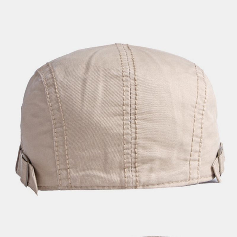 Unisexe Lettre Métal Étiquette Béret Casquette Britannique Rétro Côtés Boucle Réglable Pare-soleil Respirant Avant Chapeau Gavroche Chapeau Conduite Chapeau