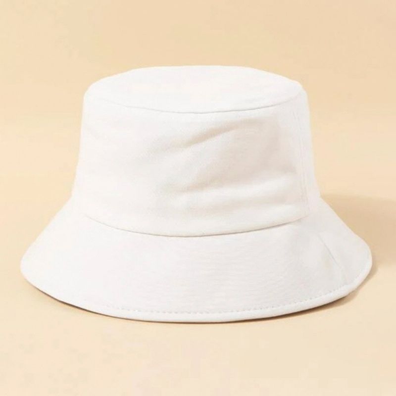 Unisexe Lettres Crâne Motif Chapeau De Soleil Coton Rose Imprimé Mode Protection Solaire Seau Chapeau