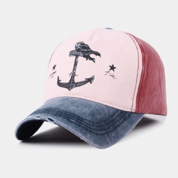 Unisexe Make-old Pirate Ship Anchor Pattern Ivy Cap Outdoor Suncreen Baseball Hats Stretch Fit Cap