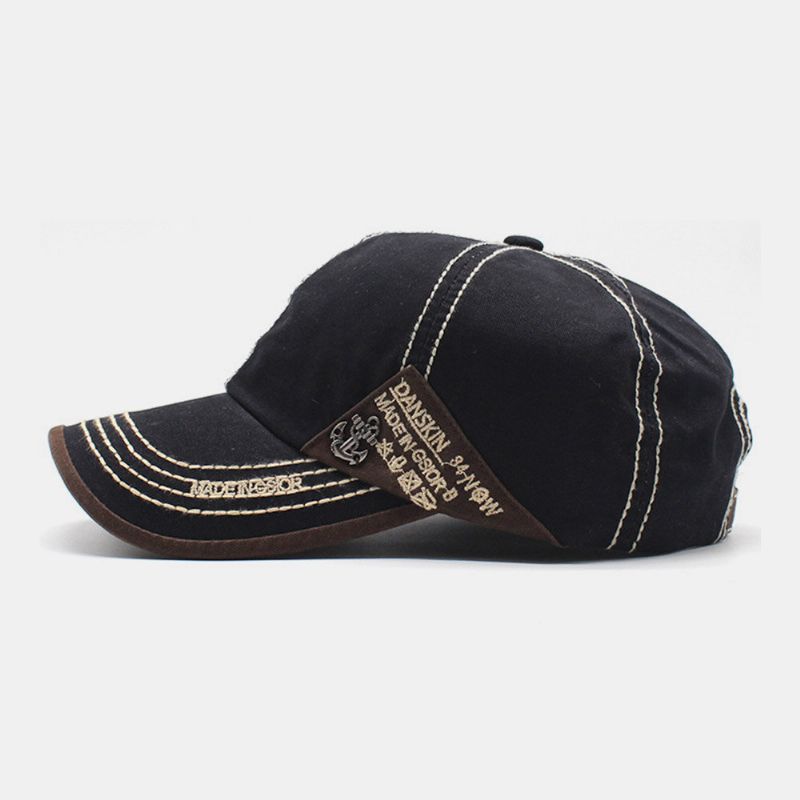 Unisexe Métal Bateau Anchor Baseball Chapeaux Lettre Broderie Extérieur Suncreen Ivy Cap Stretch Fit Cap