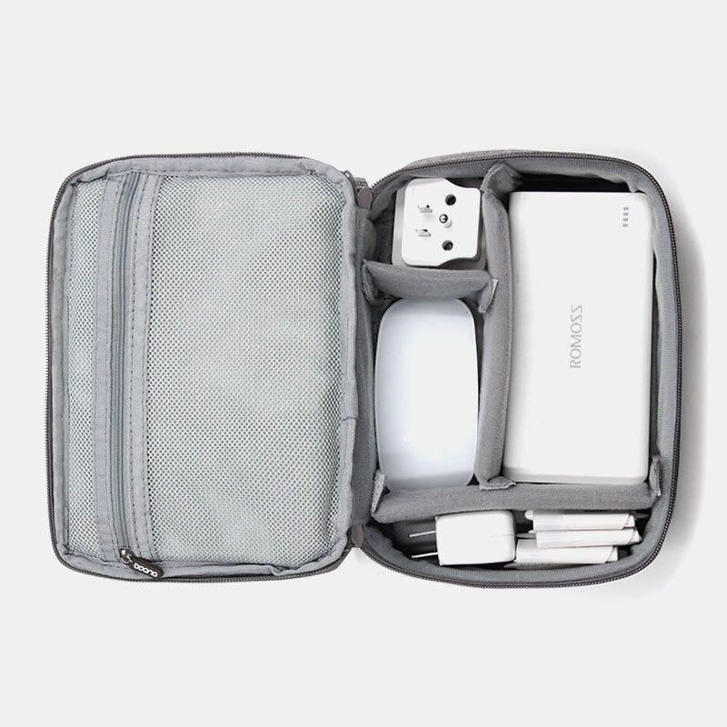 Unisexe Oxford Grande Capacité Multifonction Casque Ligne De Données Sac De Rangement Batterie Externe Disque Dur Étui De Protection Sacs À Main