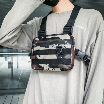 Unisexe Oxford Tissu Camouflage Tactique Cool Outillage Gilet En Plein Air Sac À Dos Téléphone Sac Couple Sac