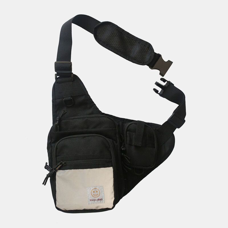 Unisexe Oxford Tissu Multifonctionnel Tactique Réfléchissant La Nuit Personnalité Hip-hop Poitrine Sac Sac À Bandoulière