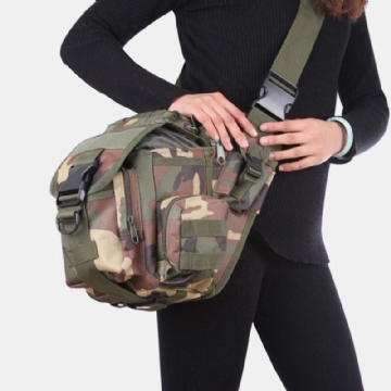 Unisexe Oxford Tissu Tactique Camouflage Jeu De Plein Air Équitation Sac De Selle Multi-transport Sac À Bandoulière Sac De Taille Sac À Dos