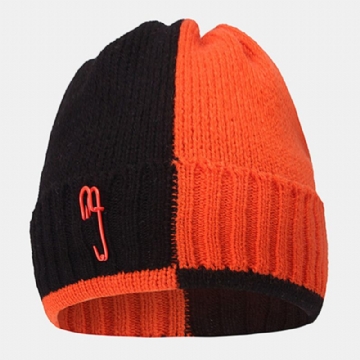 Unisexe Paperclip Design Stitching Beanie Hat Fashion Stree Windproof Warm Knitted Hat