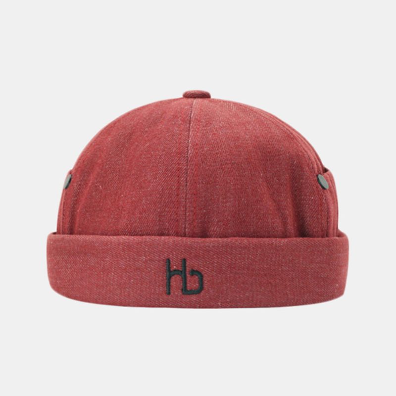 Unisexe Personnalité Brimless Chapeaux Solide Couleur Lettre Broderie Propriétaire Chapeau Melon Chapeau Hip Hop Chapeau