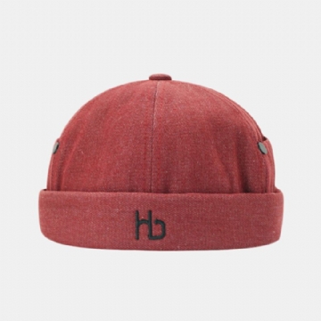 Unisexe Personnalité Brimless Chapeaux Solide Couleur Lettre Broderie Propriétaire Chapeau Melon Chapeau Hip Hop Chapeau