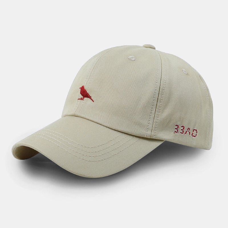 Unisexe Petit Oiseau Broderie Visière Incurvée Casquette De Baseball Casual Sauvage Réglable Pare-soleil Twill Cap