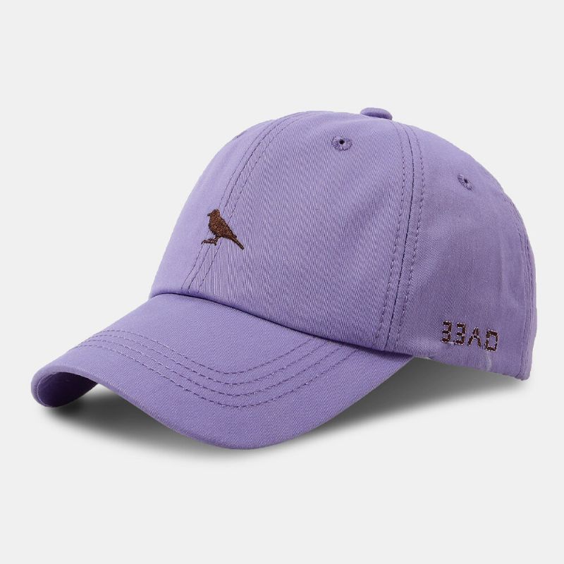 Unisexe Petit Oiseau Broderie Visière Incurvée Casquette De Baseball Casual Sauvage Réglable Pare-soleil Twill Cap