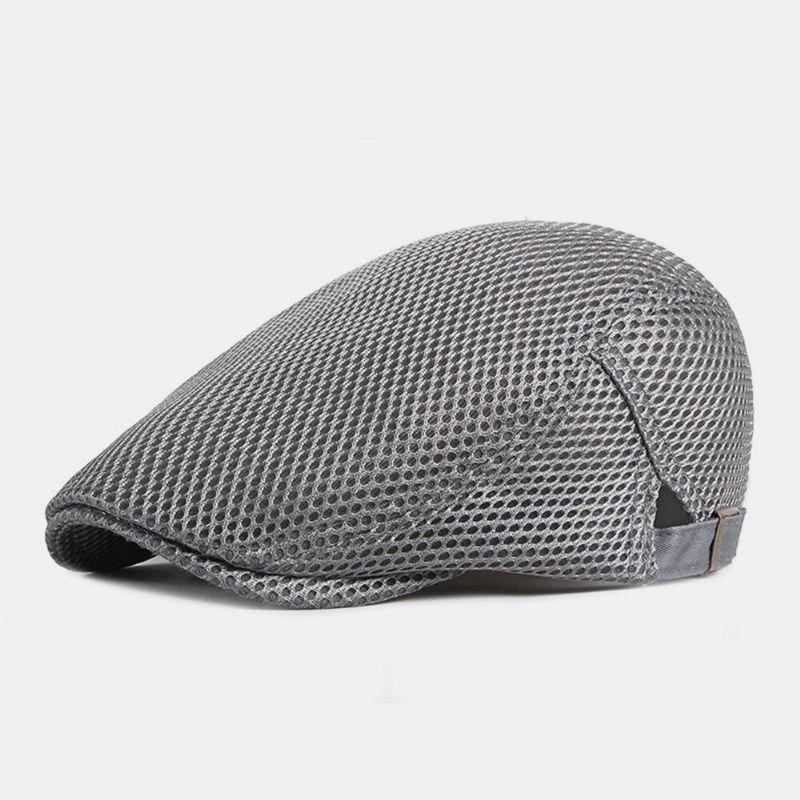 Unisexe Pleine Maille Creux Respirant Extérieur Décontracté Mince Pare-soleil Avant Casquette Béret Casquette Chapeau Plat