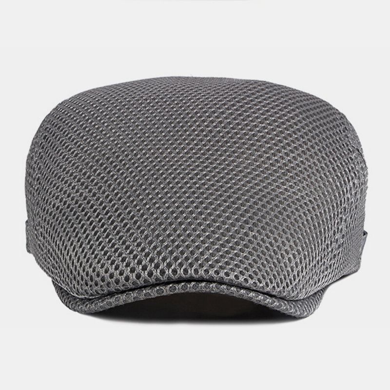 Unisexe Pleine Maille Creux Respirant Extérieur Décontracté Mince Pare-soleil Avant Casquette Béret Casquette Chapeau Plat