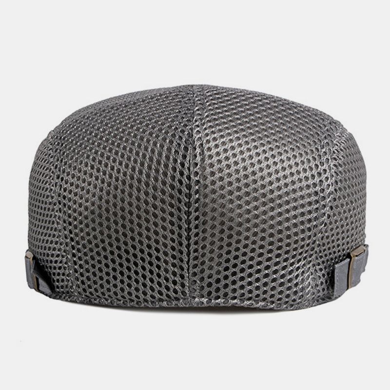 Unisexe Pleine Maille Creux Respirant Extérieur Décontracté Mince Pare-soleil Avant Casquette Béret Casquette Chapeau Plat