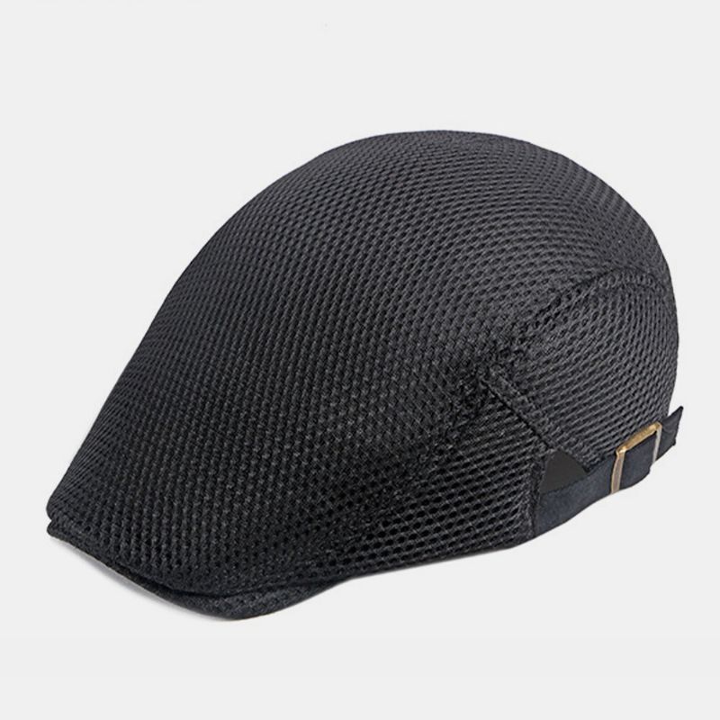 Unisexe Pleine Maille Creux Respirant Extérieur Décontracté Mince Pare-soleil Avant Casquette Béret Casquette Chapeau Plat