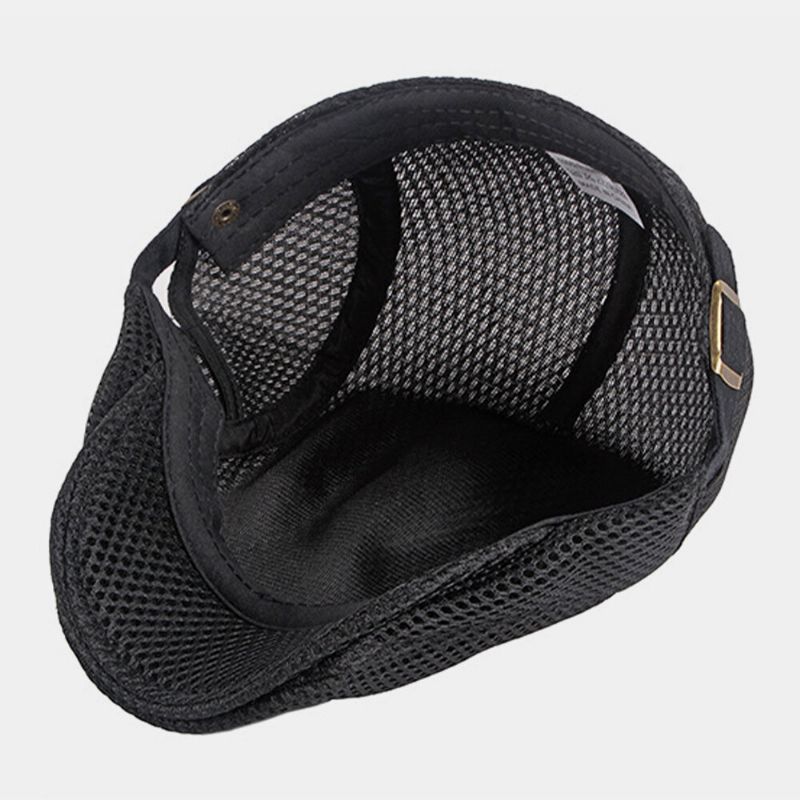 Unisexe Pleine Maille Creux Respirant Extérieur Décontracté Mince Pare-soleil Avant Casquette Béret Casquette Chapeau Plat