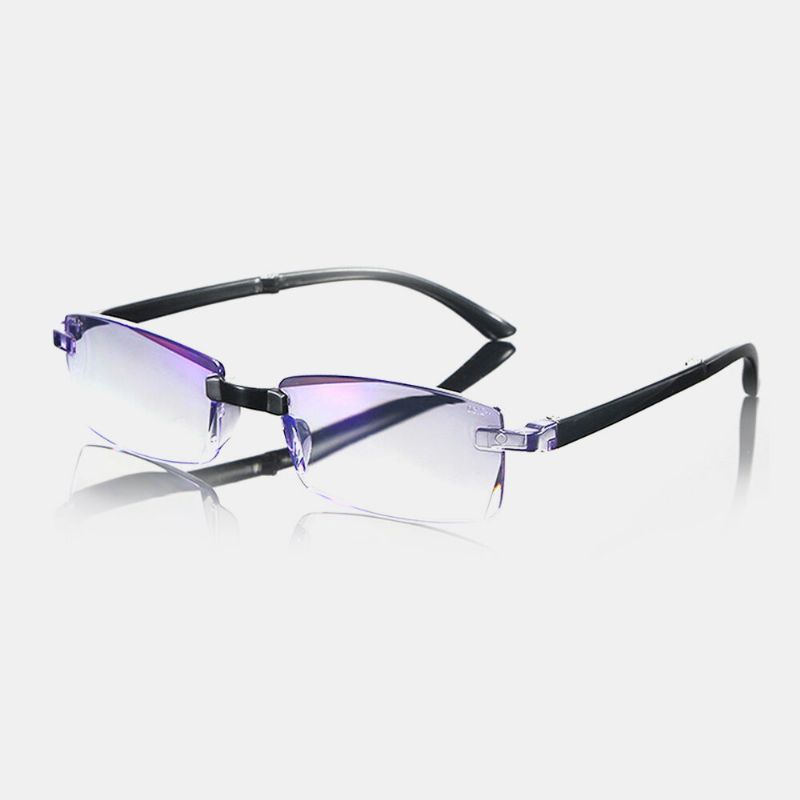 Unisexe Pliable Sans Cadre Diamant Garni Anti-bleu Clair Film Lunettes De Lecture Lunettes Presbytes