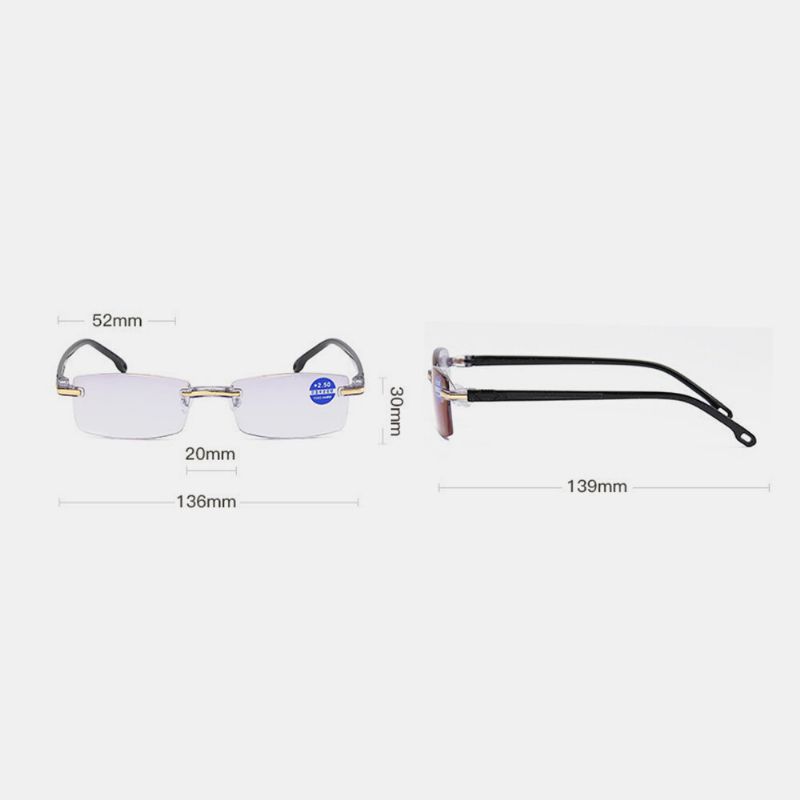 Unisexe Pliable Sans Cadre Diamant Garni Anti-bleu Clair Film Lunettes De Lecture Lunettes Presbytes