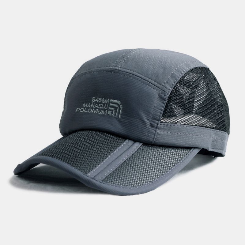 Unisexe Pliable À Séchage Rapide Mesh Chapeau Pare-soleil Respirant Snapback Baseball Chapeau Pour Les Sports De Plein Air D'été