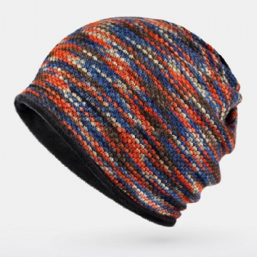 Unisexe Plus Velours Chaud Épais Extérieur Couleur Mixte Casual Personnalité Brimless Beanie