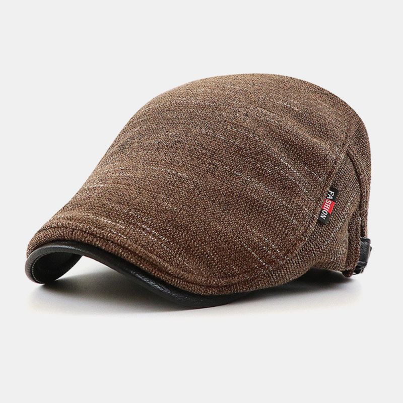 Unisexe Plus Velours Tricoté Casquettes Automne-hiver Chaud Polaire Béret Casquette Plat Chapeau Pilote Chapeau