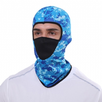 Unisexe Polyester Camouflage Casual Extérieur Équitation Respirant Coupe-vent Parasol Cou Bouclier Maille Masque Visage Bonnet Chapeaux