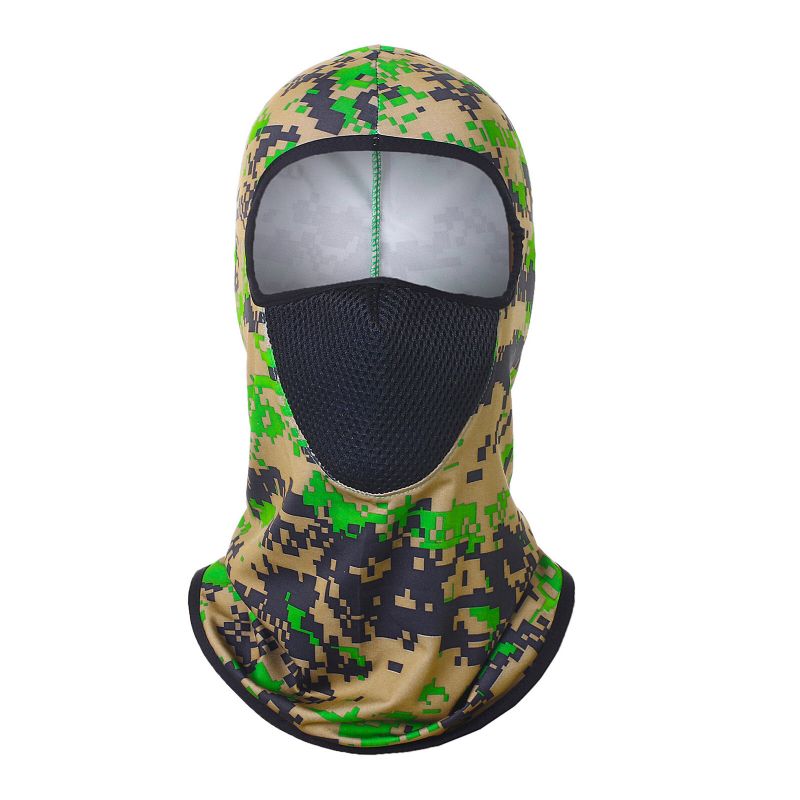 Unisexe Polyester Camouflage Casual Extérieur Équitation Respirant Coupe-vent Parasol Cou Bouclier Maille Masque Visage Bonnet Chapeaux