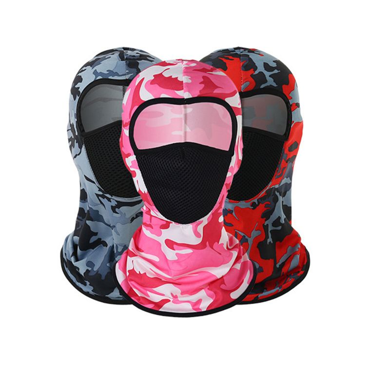 Unisexe Polyester Camouflage Casual Extérieur Équitation Respirant Coupe-vent Parasol Cou Bouclier Maille Masque Visage Bonnet Chapeaux