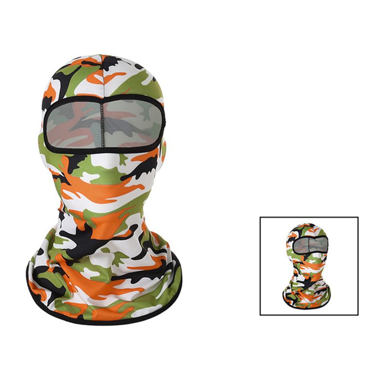 Unisexe Polyester Camouflage Casual Extérieur Équitation Respirant Coupe-vent Parasol Cou Bouclier Visage Masque Bonnet Chapeaux