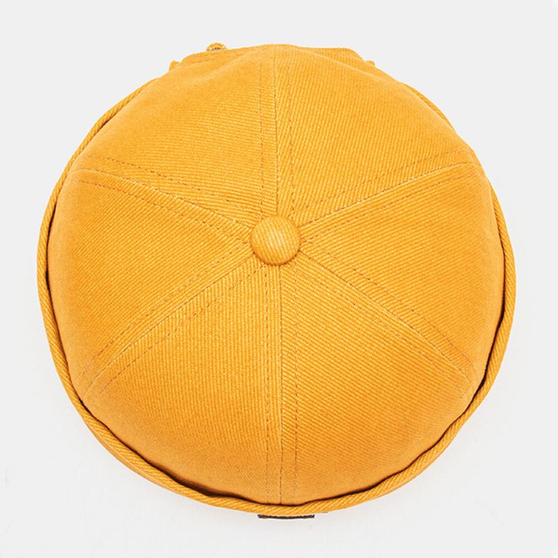 Unisexe Polyester Coton Solide Couleur Rivet Pu Label All-match Brimless Beanie Landlord Cap Skull Cap