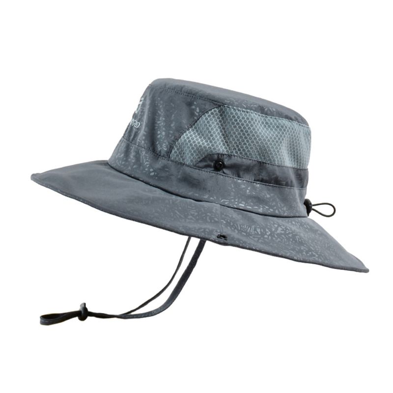 Unisexe Polyester Décontracté Extérieur Alpinisme Respirant Bord Étendu Pliable Séchage Rapide Parasol Seau Chapeaux