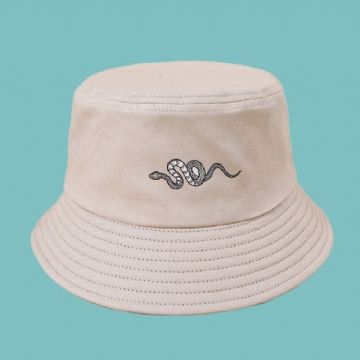 Unisexe Serpent Motif Imprimé Soleil Chapeau Coton Simple Polyvalent Écran Solaire Seau Chapeau