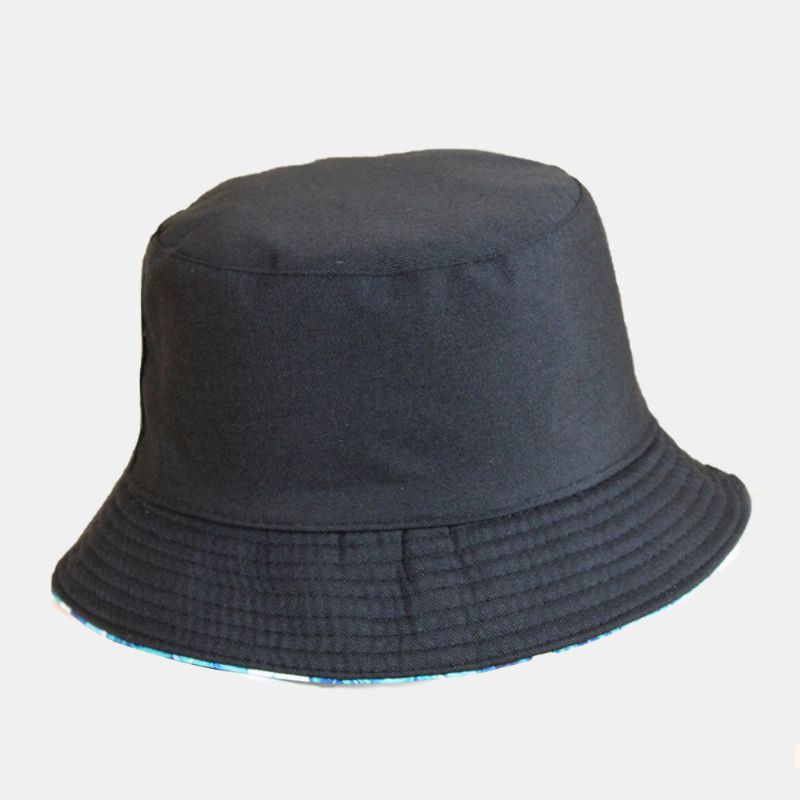 Unisexe Superposition Feuilles Imprimer Chapeau Seau Réversible Double Face-porter Chapeau De Soleil Été Voyage Chapeau De Plage