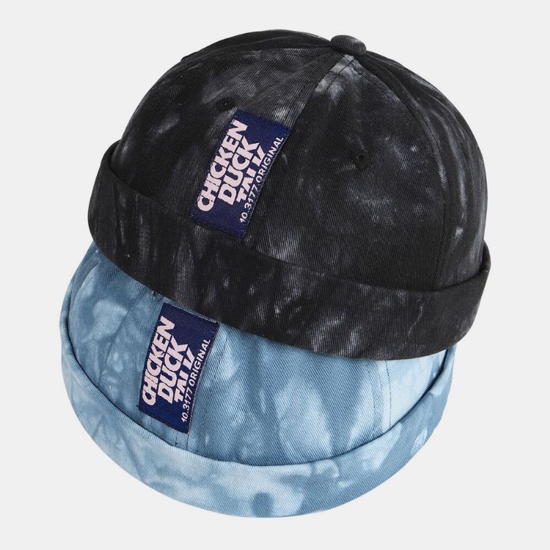 Unisexe Tie-dye Coton Mode Pare-soleil Sans Bord Bonnet Propriétaire Casquette Tête De Mort