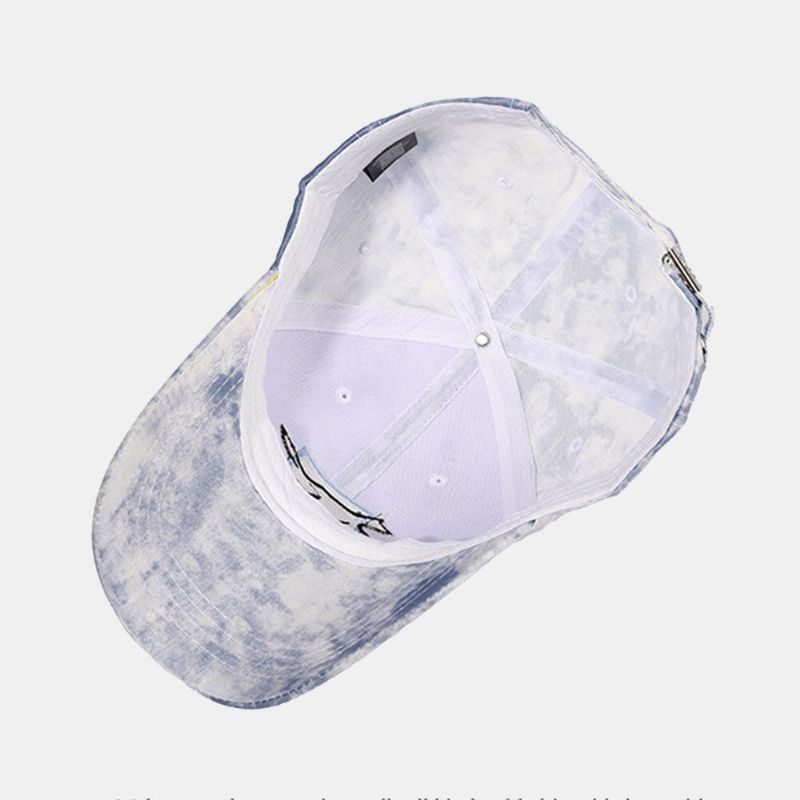 Unisexe Tie-dye Ivy Cap Petit Renard Broderie Motif Parasol Extérieur Détendu Casquette Réglable Baseball Chapeaux