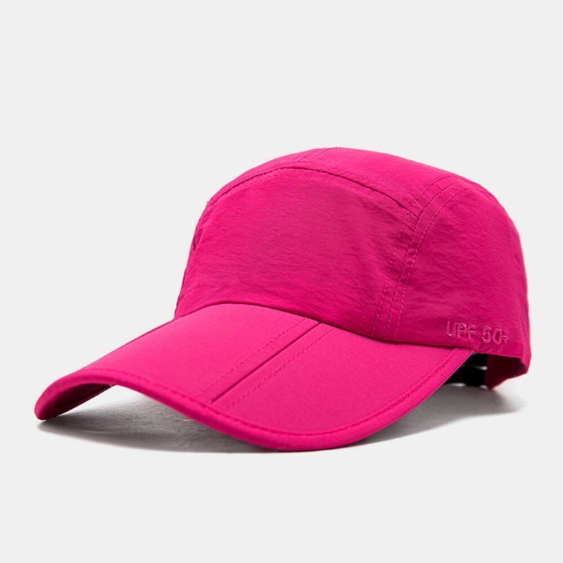 Unisexe Tissu À Séchage Rapide Couleur Unie Décontracté Pliable Réglable Respirant Extérieur Parasol Chapeaux De Baseball