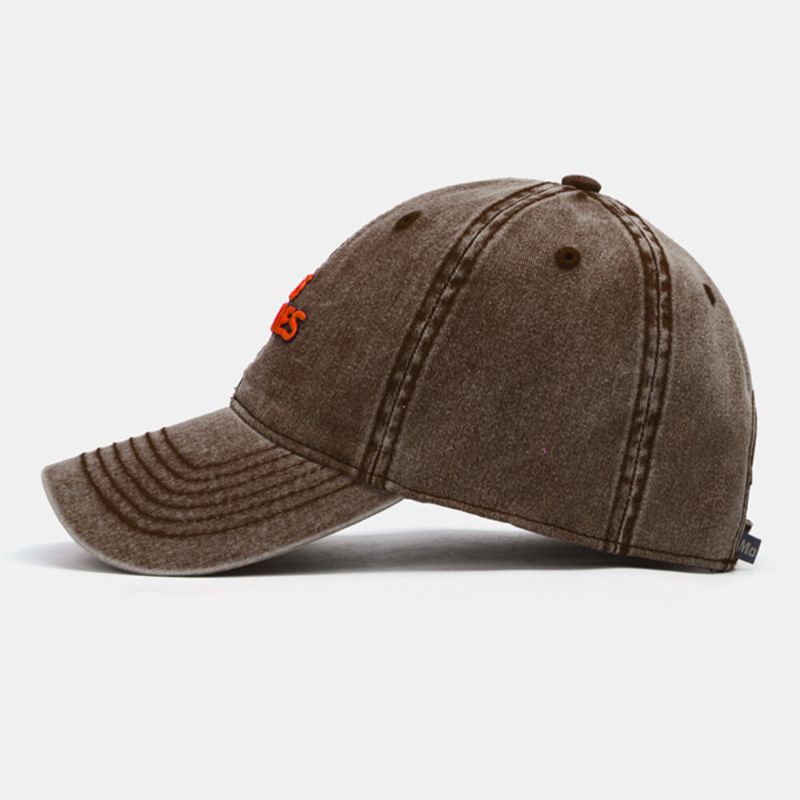 Unisexe En Trois Dimensions Lettre Broderie Lavé Casquette De Baseball Plein Air Décontracté Parasol Chapeau