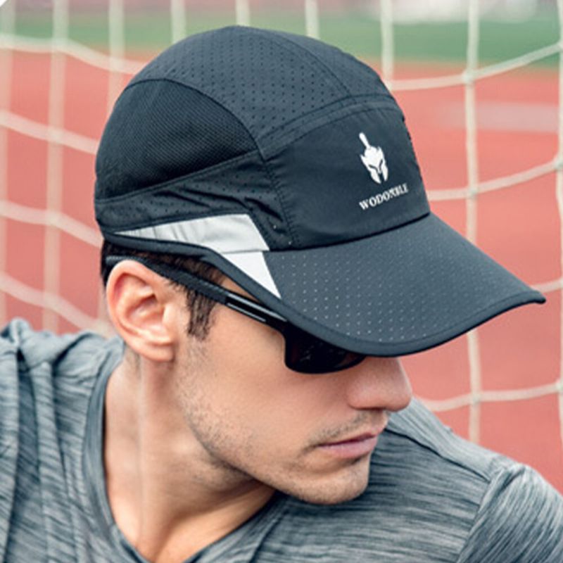 Unisexe Ultra-mince Séchage Rapide Maille Chapeau Respirant Pliable Sports De Plein Air Visières Baseball Chapeau Chapeau De Soleil