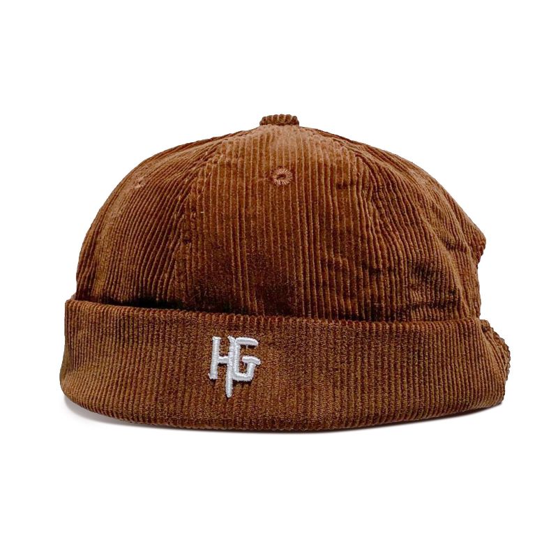 Unisexe En Velours Côtelé Brodé H G Patten Casual Brimless Beanie Landlord Hat Skull Cap