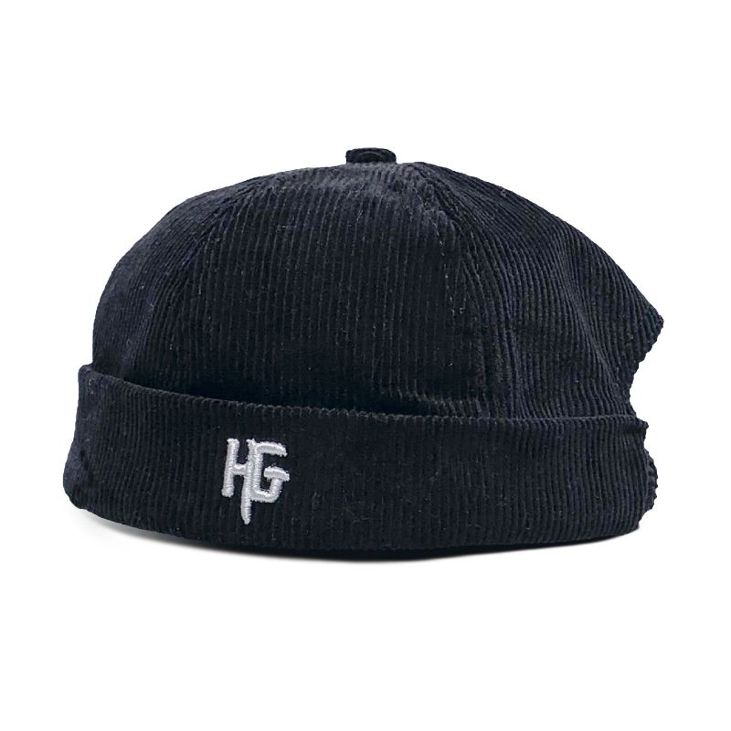 Unisexe En Velours Côtelé Brodé H G Patten Casual Brimless Beanie Landlord Hat Skull Cap