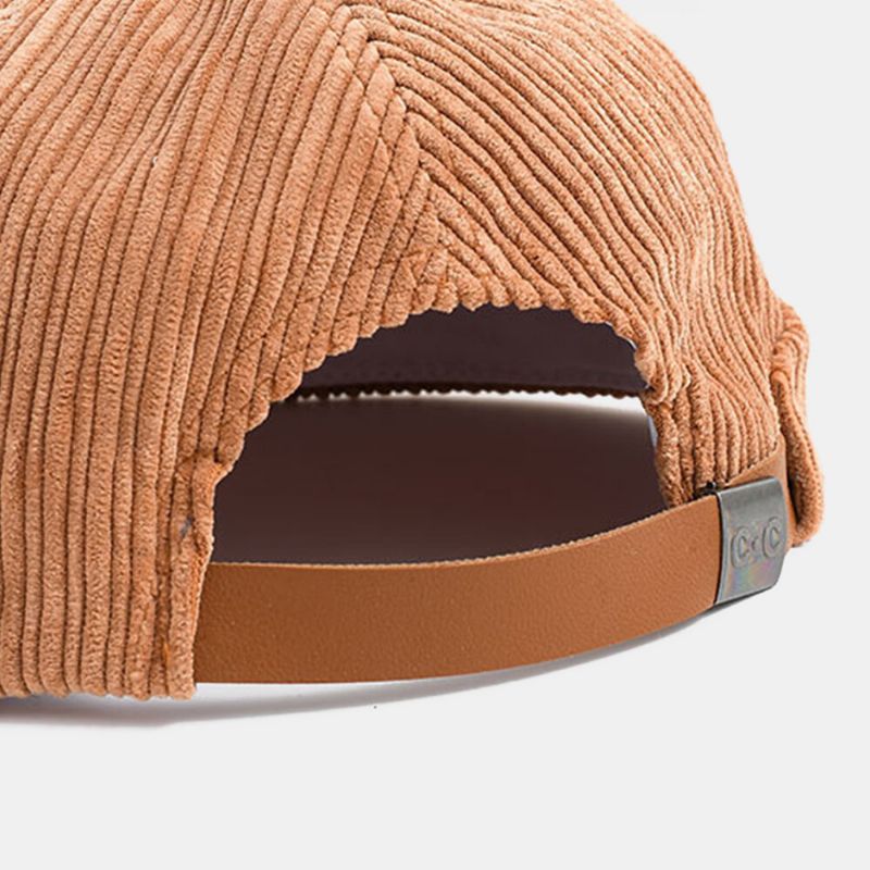 Unisexe En Velours Côtelé Couleur Unie Lettre Tissu Bâton Casquette Propriétaire Bonnet Sans Bord Bonnet Tête De Mort