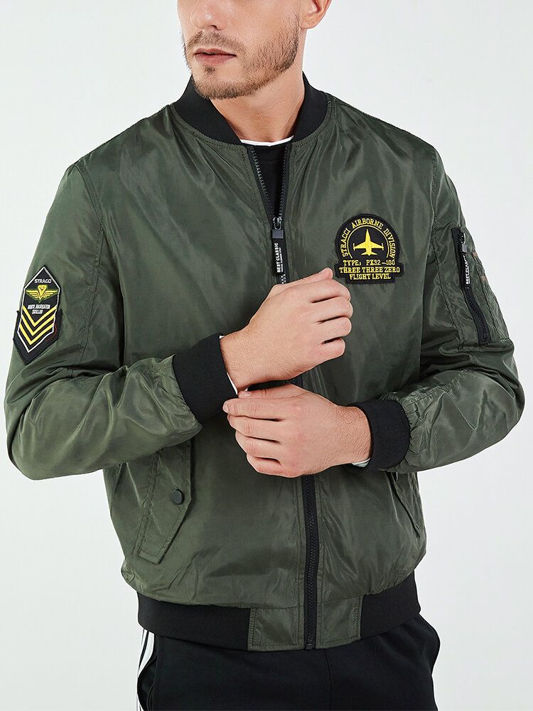 Veste De Baseball Décontractée Épaisse À Col Montant Pour Hommes