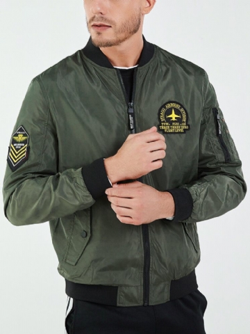 Veste De Baseball Décontractée Épaisse À Col Montant Pour Hommes