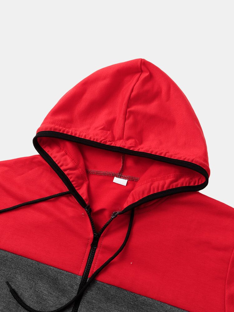 Veste À Capuche Zippée Avec Poche Zippée Pour Homme